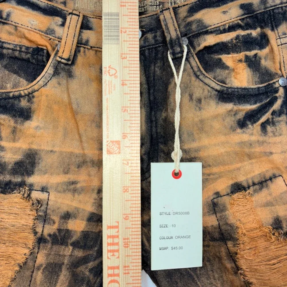 Denim  & Rivets Distressed New  Youth Brown Denim Size  S10